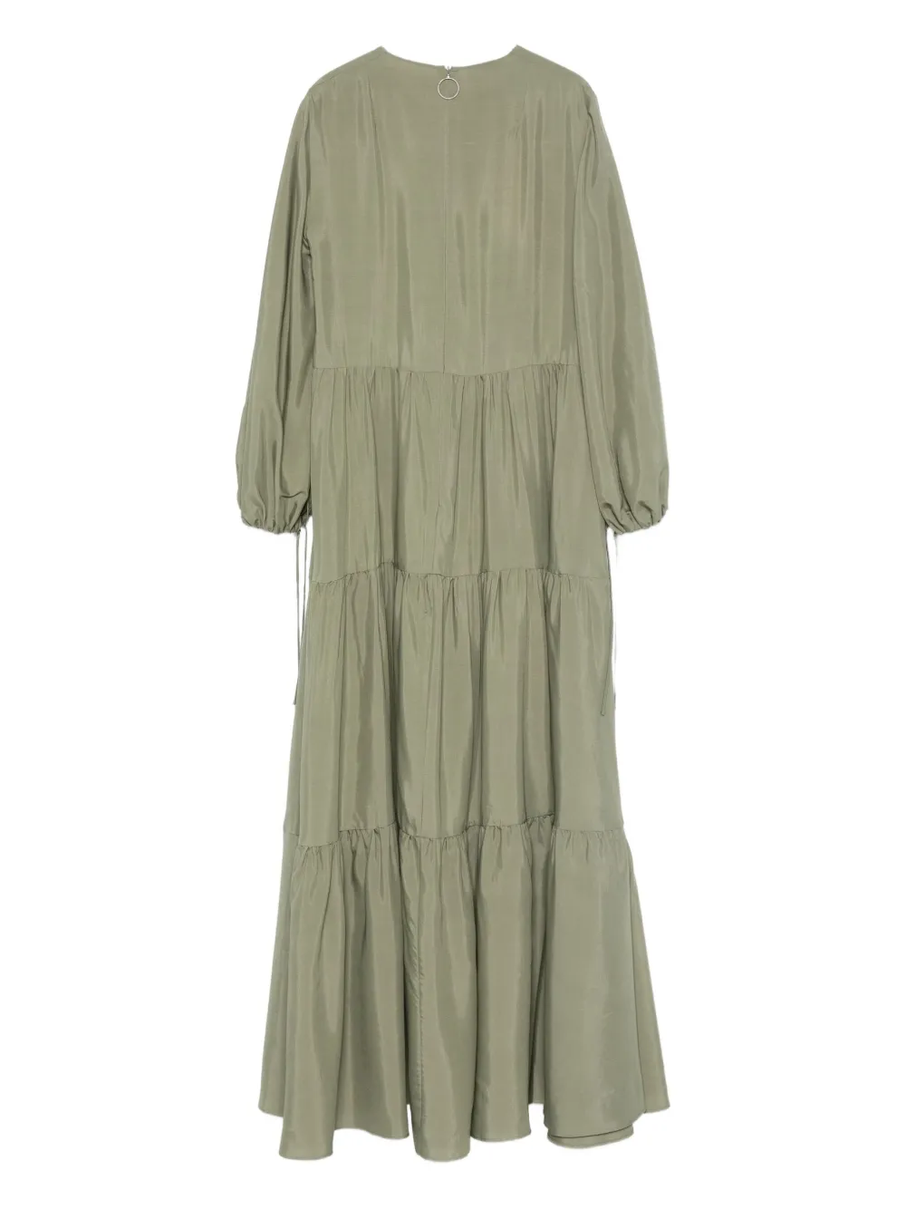 Akris Punto tiered balloon-sleeve maxi dress - Groen
