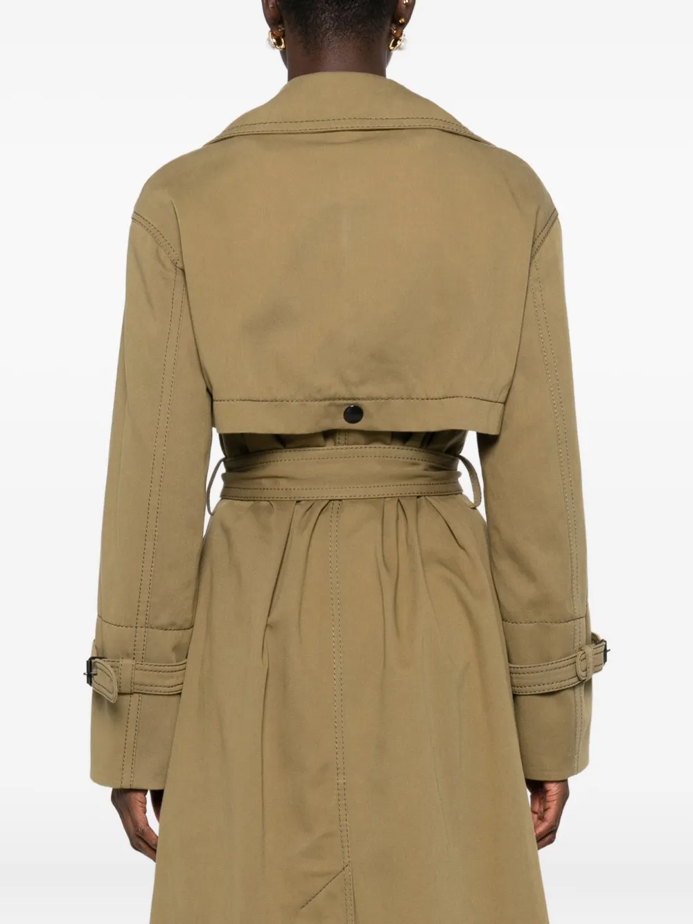 Akris Punto Double-breasted Trench Coat In Green