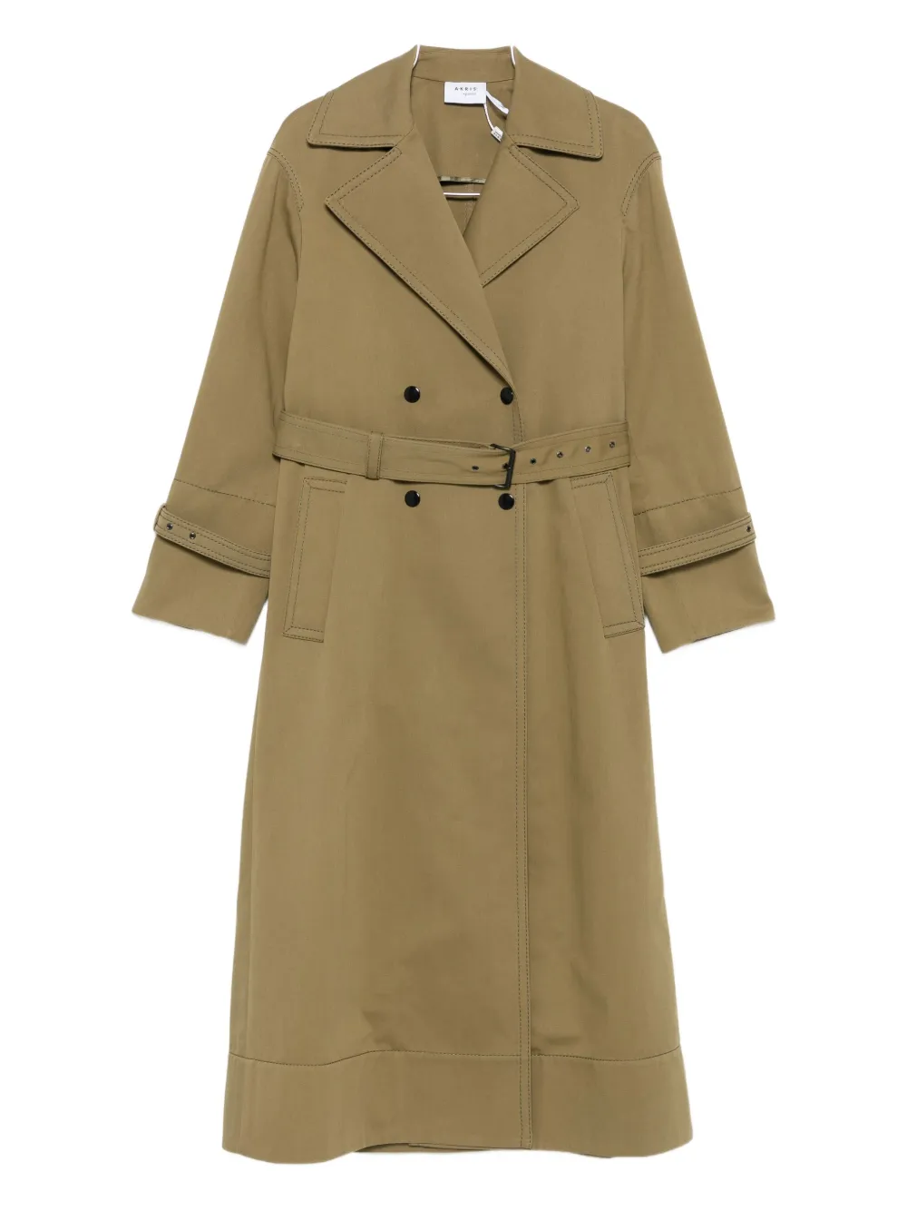 Akris Punto Double-breasted Trench Coat In Green