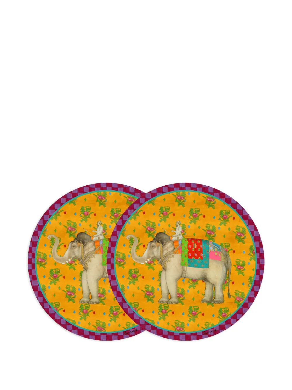 Lisa Corti elephant-print coaster | Tableware | Image 2