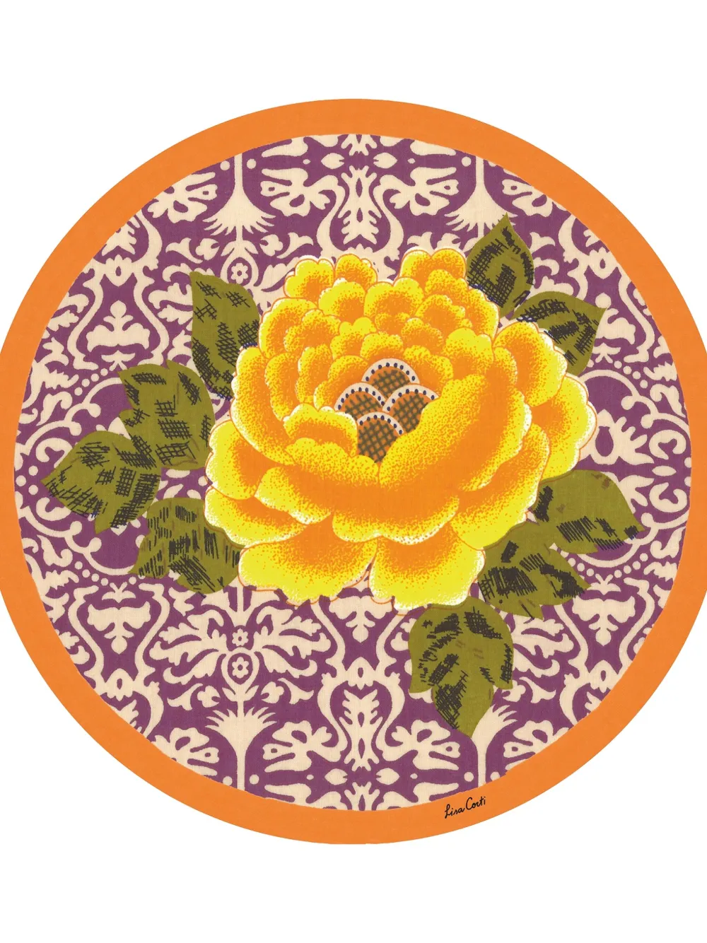 Lisa Corti Floral-print Coasters In Purple