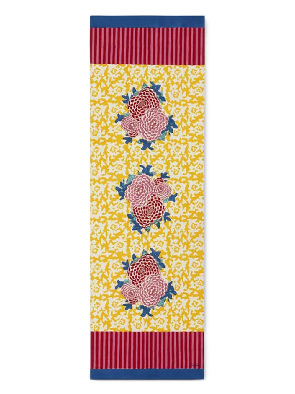 Lisa Corti Arabesque Corolla floral-print striped table runner (50cm x  150cm) | Yellow | Image 1