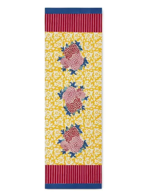 Lisa Corti Arabesque Corolla floral-print striped table runner (50cm x  150cm)