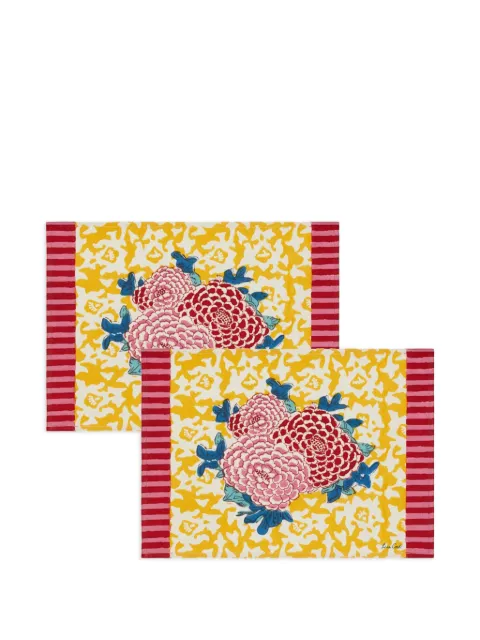 Lisa Corti floral-print cotton place mats (35cm x 48cm)