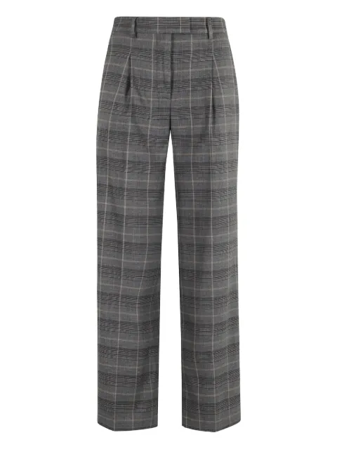 Seventy pleated checked trousers