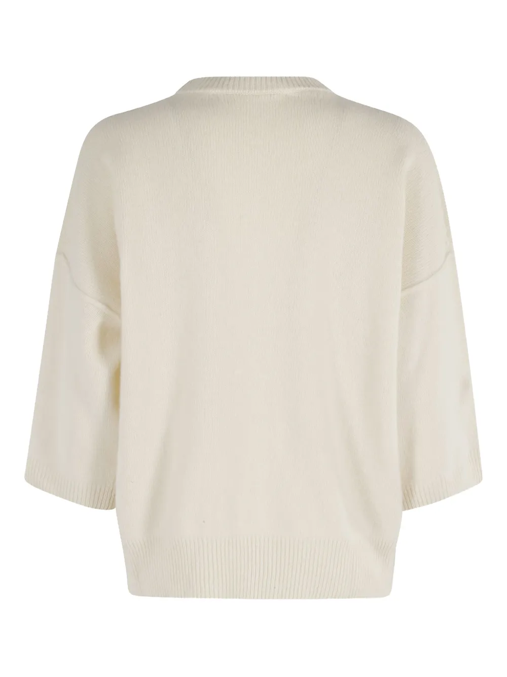 Federica Tosi Trui van kasjmier-wolblend met korte mouwen Beige