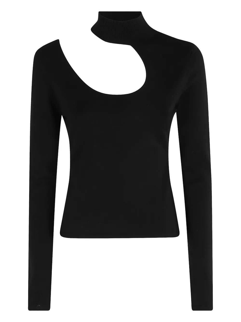 Federica Tosi cut-out mock-neck T-shirt - ブラック Federica Tosi cut-out mock-neck T-shirt - ブラック