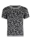 Federica Tosi leopard-pattern short-sleeve top - Grey
