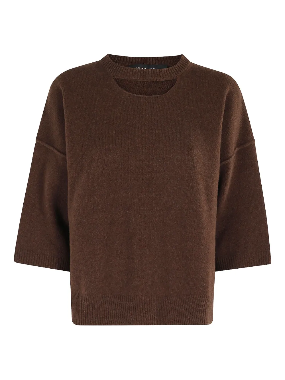 short-sleeve cashmere-wool sweater