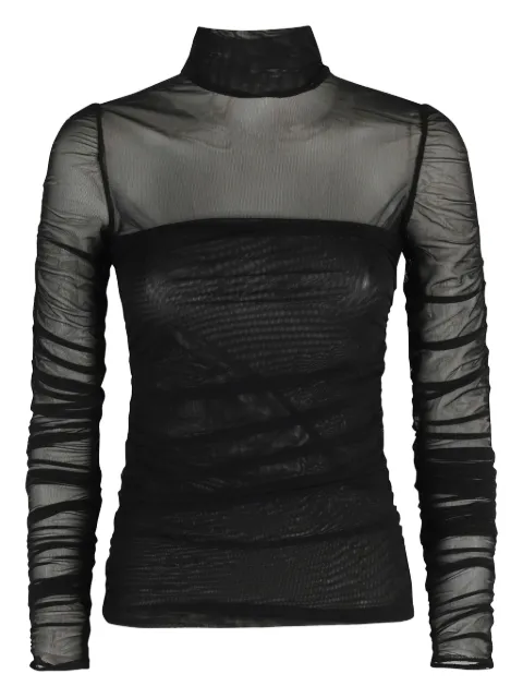 Federica Tosi mock-neck mesh T-shirt