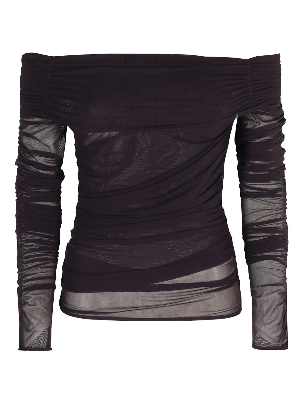 Federica Tosi off-shoulder mesh blouse Bruin