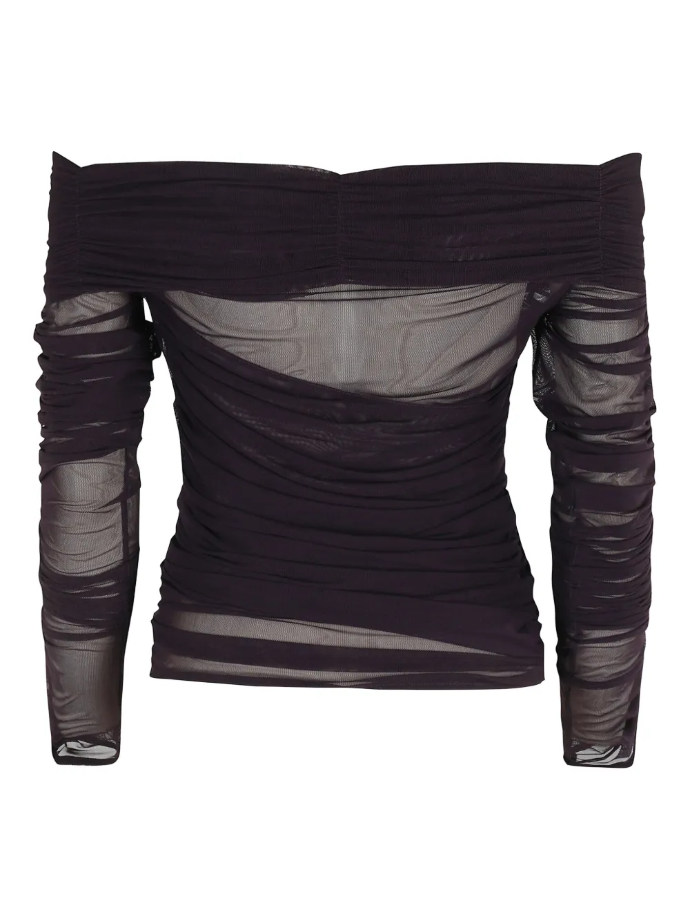 Federica Tosi off-shoulder mesh blouse Bruin