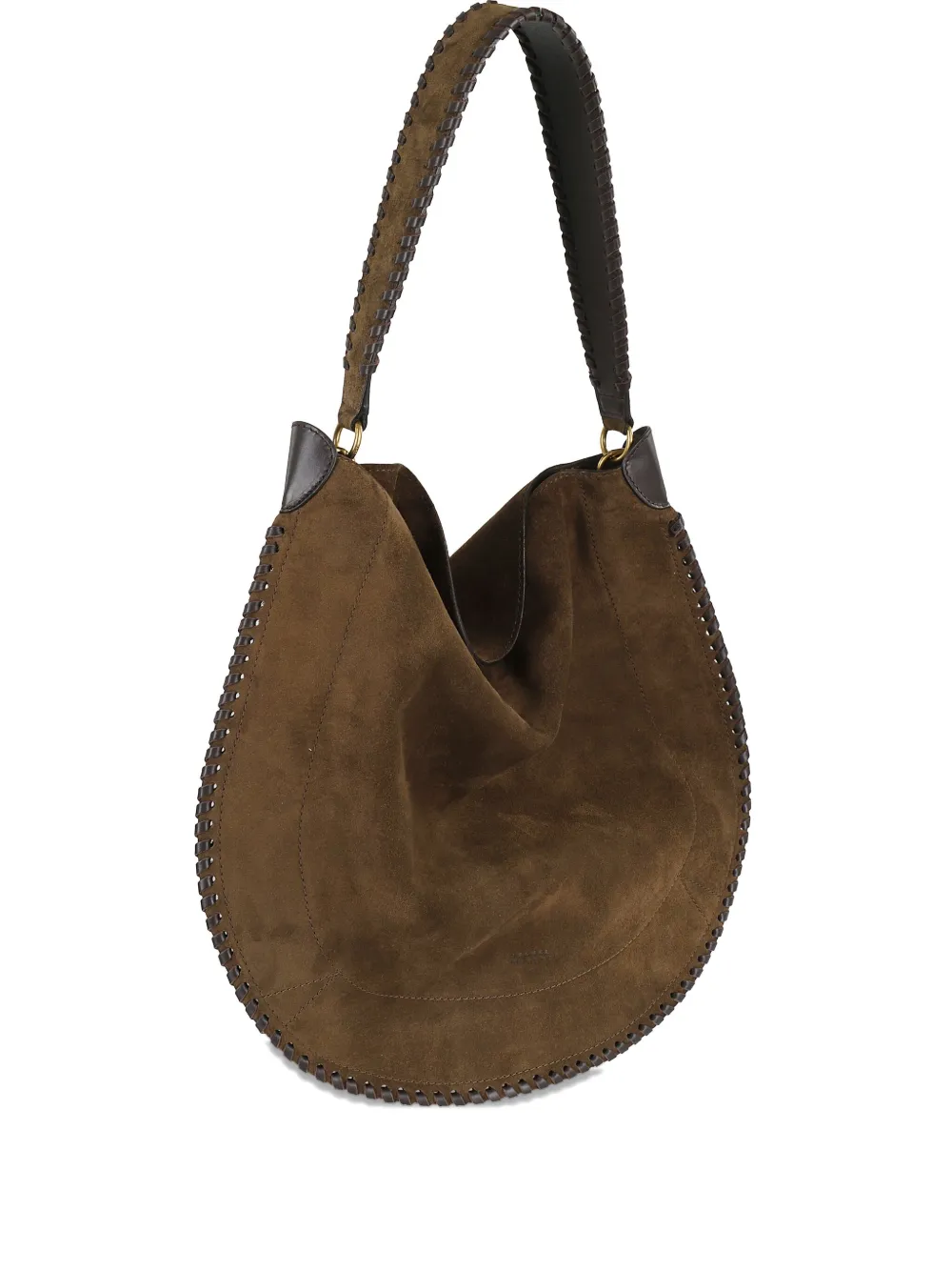 Isabel Marant Braided-trim Suede Shoulder Bag In Brown