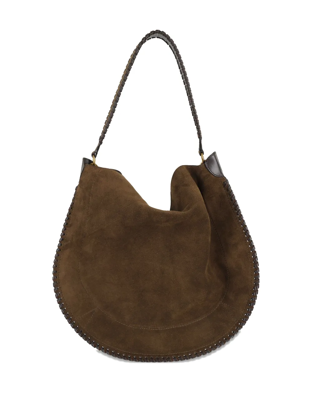 Isabel Marant Braided-trim Suede Shoulder Bag In Brown
