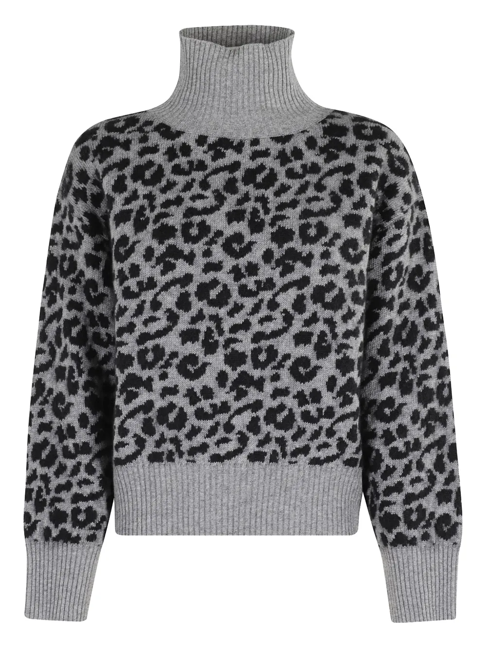 leopard-print turtleneck sweater