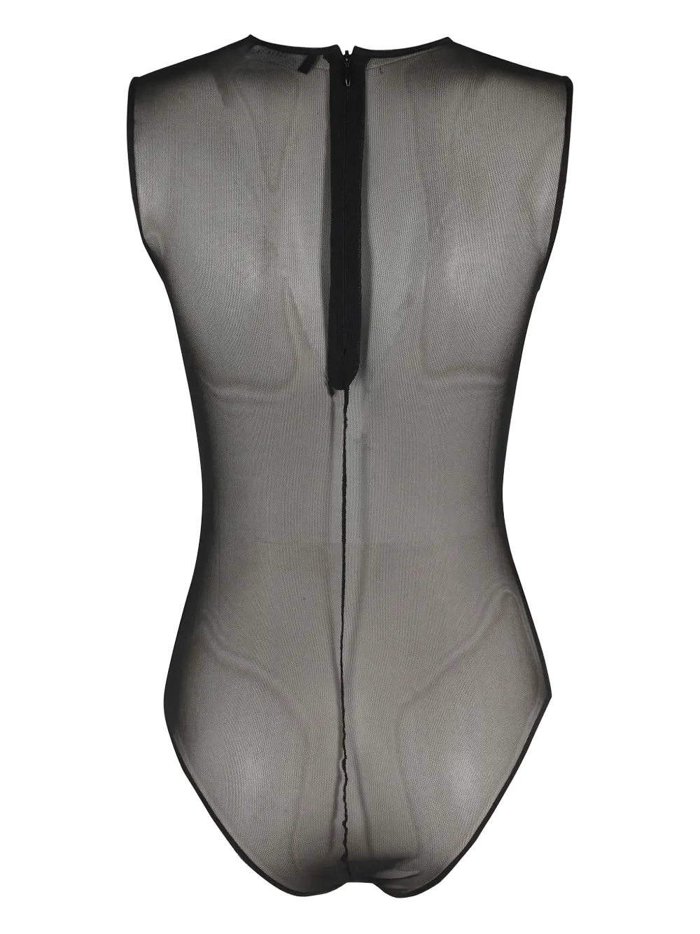 Federica Tosi Gathered-detail Mesh Bodysuit In Black