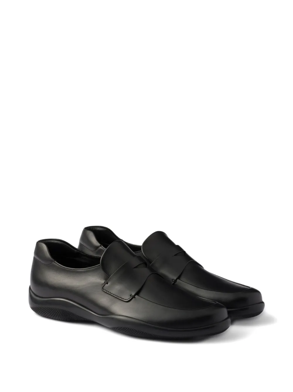 Prada leather loafers Black