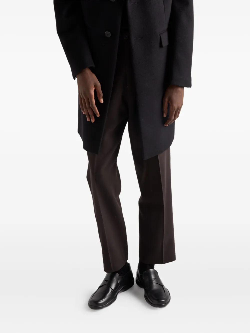 Prada leather loafers Black