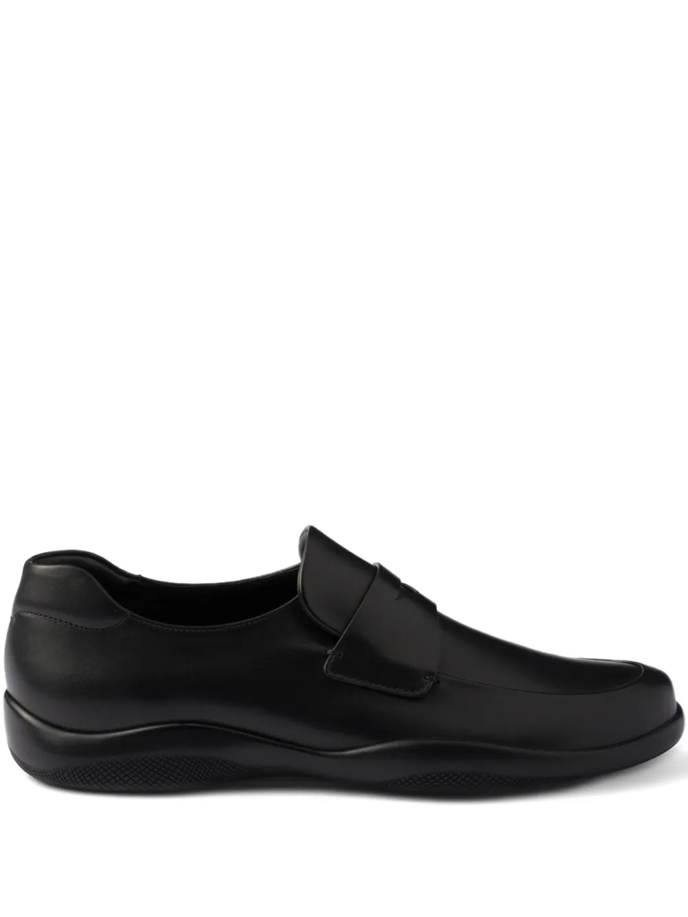 Prada leather loafers Black