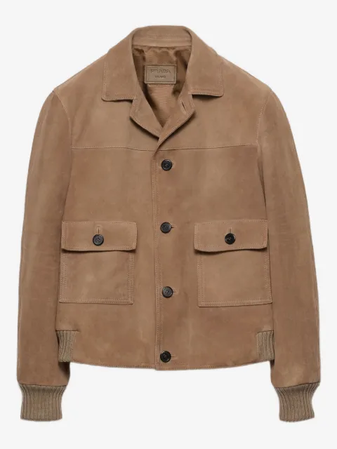 Prada suede patch-pocket jacket