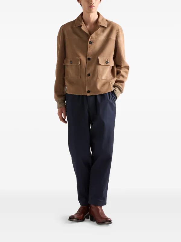 Prada Suede patch-pocket Jacket | Neutrals | FARFETCH