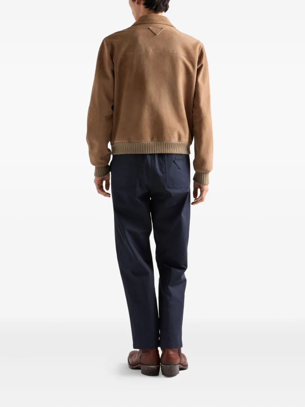 Prada Suède jack met opgestikte zak Beige
