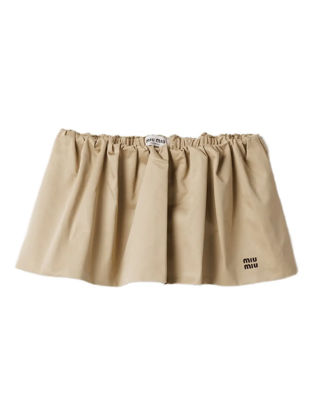 Miu elasticated-waist miniskirt Beige