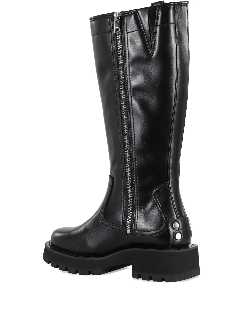 GANNI studded leather boots Black