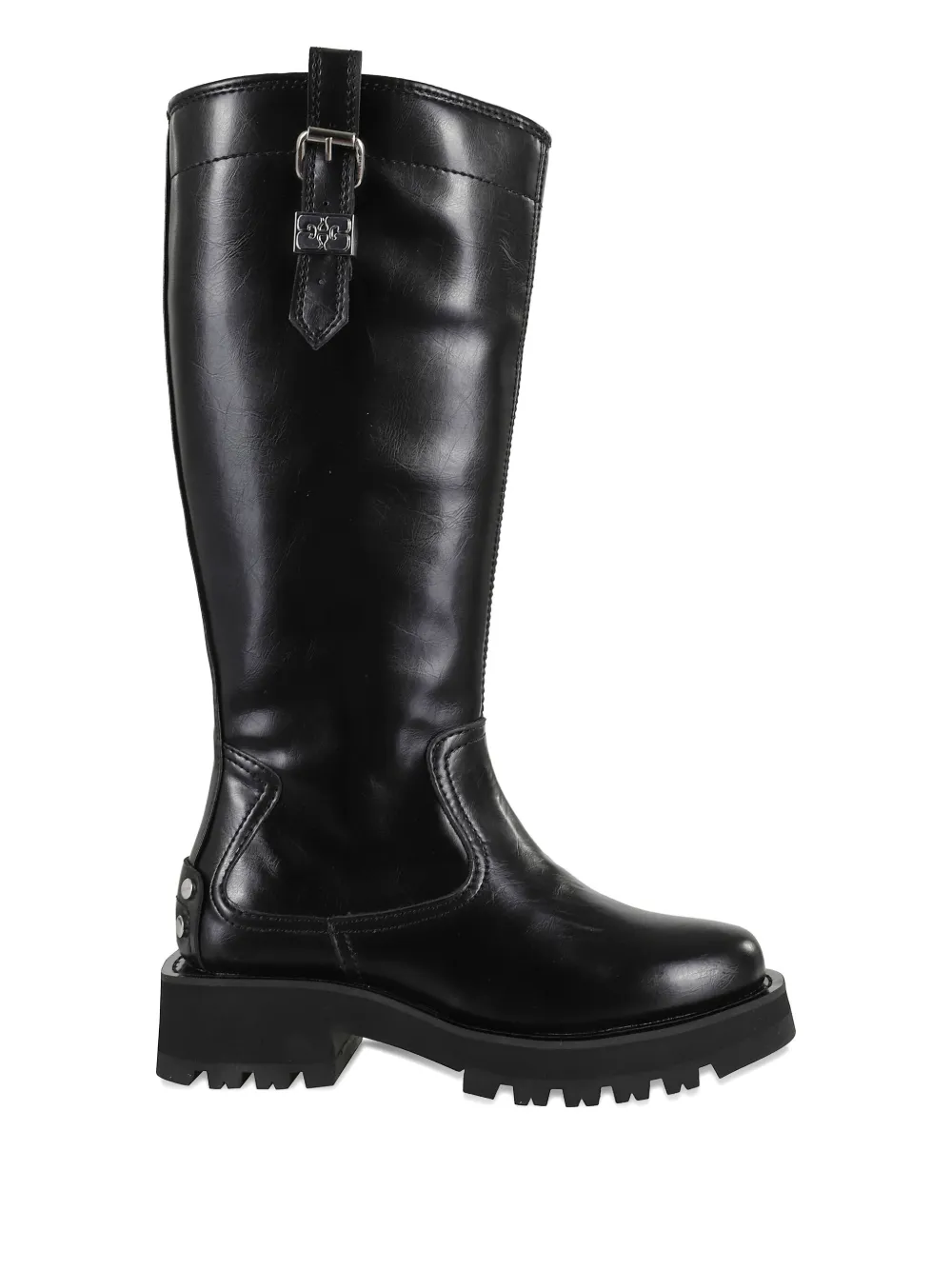 GANNI studded leather boots Black