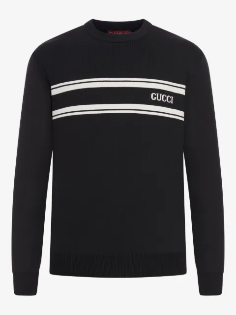 Gucci سويتر مخطط بشعار الماركة