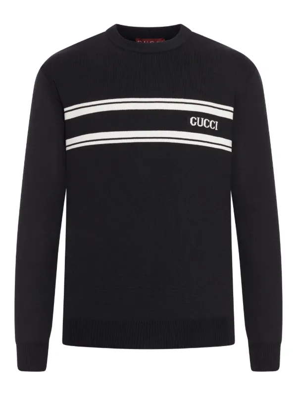 Gucci stripe-logo Sweater Black FARFETCH