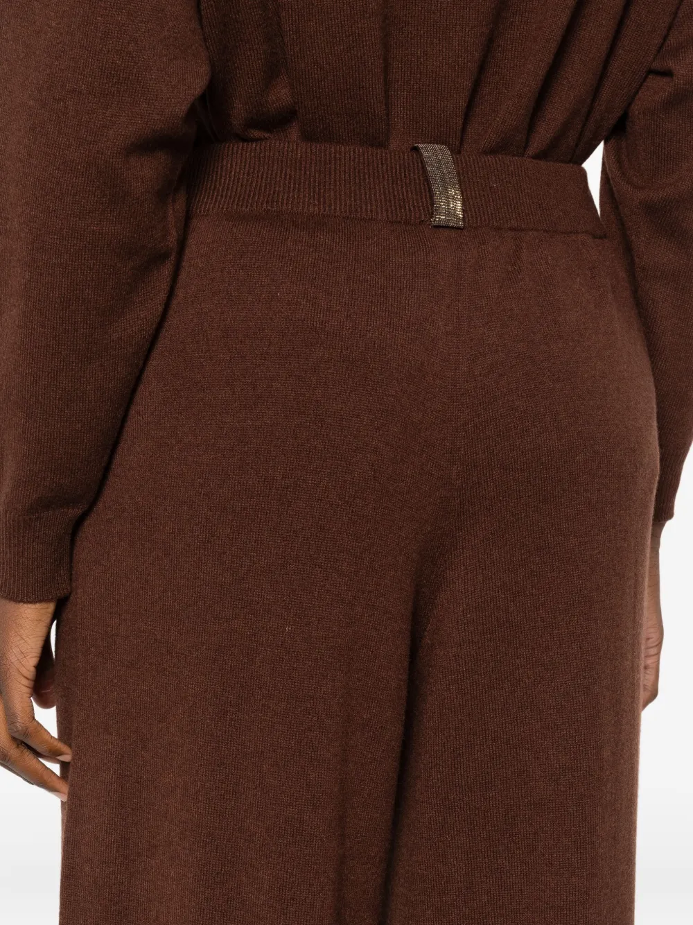 Fabiana Filippi Gebreide trainingsbroek met elastische tailleband Bruin