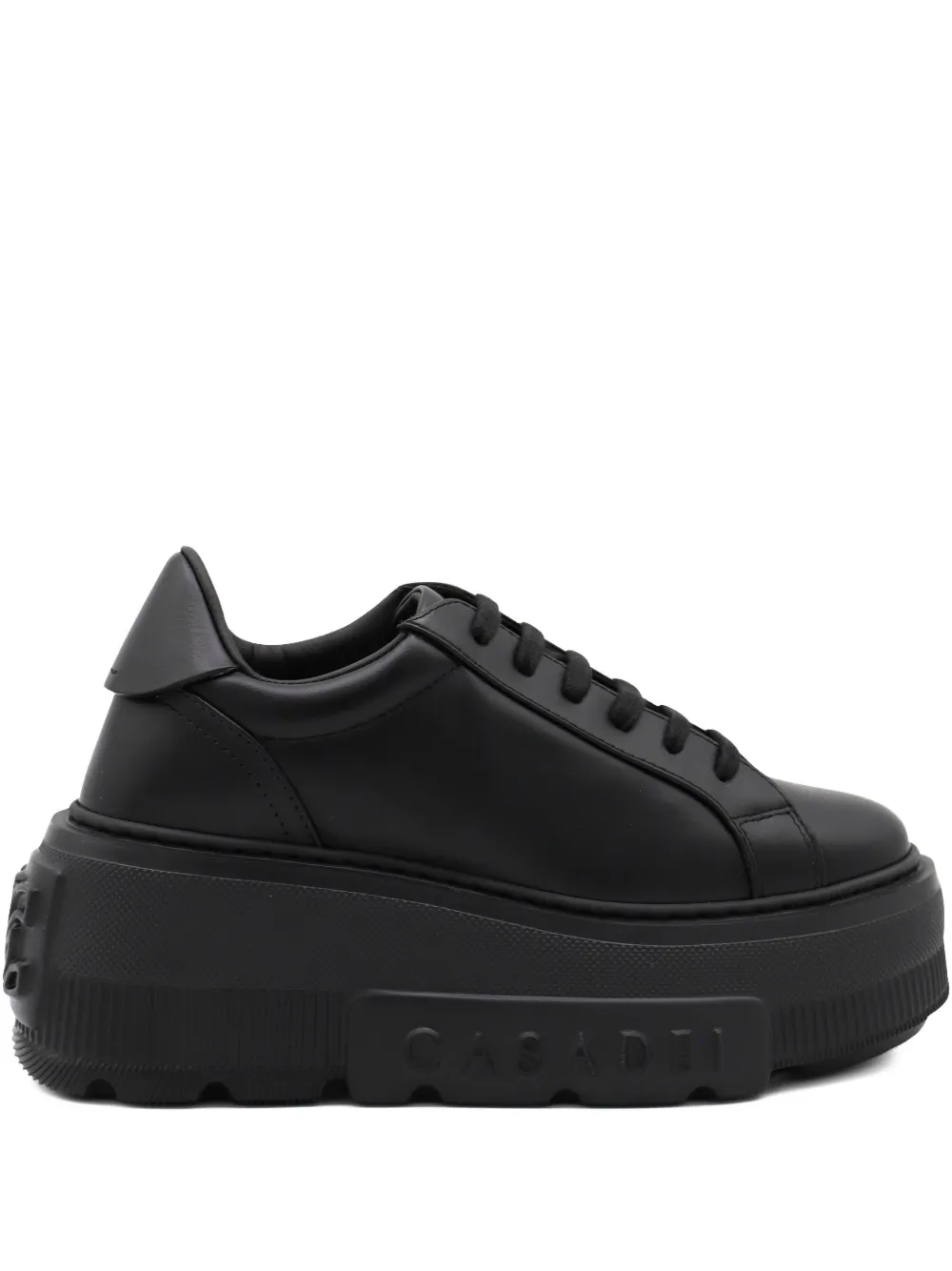 Casadei platform lace-up sneakers Black