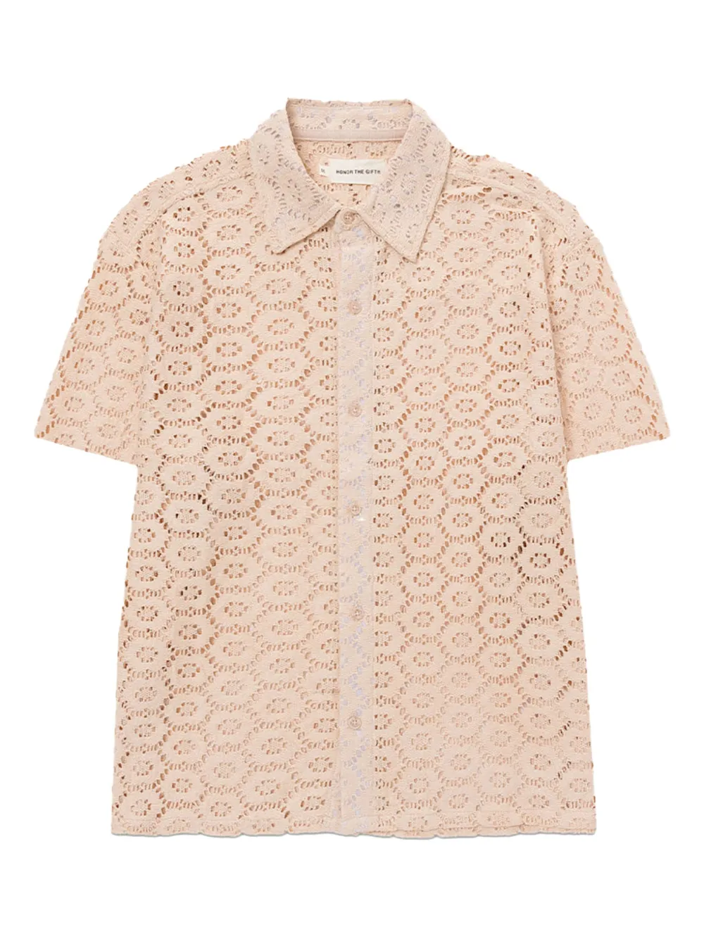 Honor The Gift Gehaakt button-up overhemd Beige