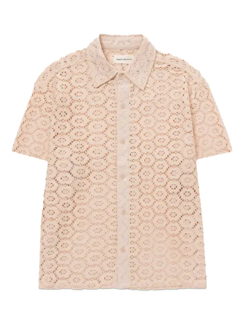 Honor The Gift crochet woven button-up shirt
