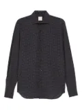Xacus polka-dot long-sleeved shirt - Blue