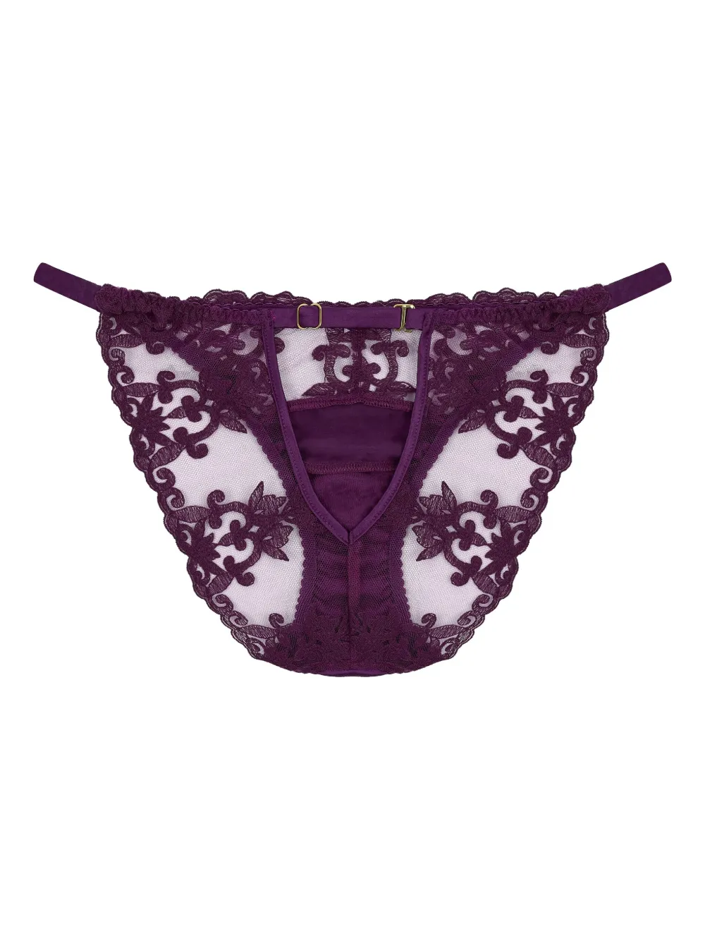 Fleur Of England Cecilia satijnen slip met kanten afwerking - Paars