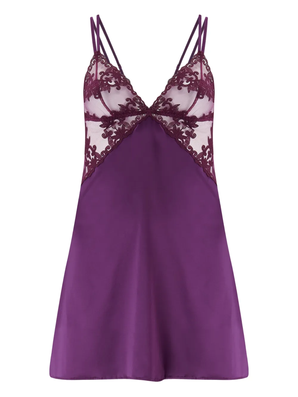 Fleur Of England Lace-trimmed Slip Nightdress In Multi