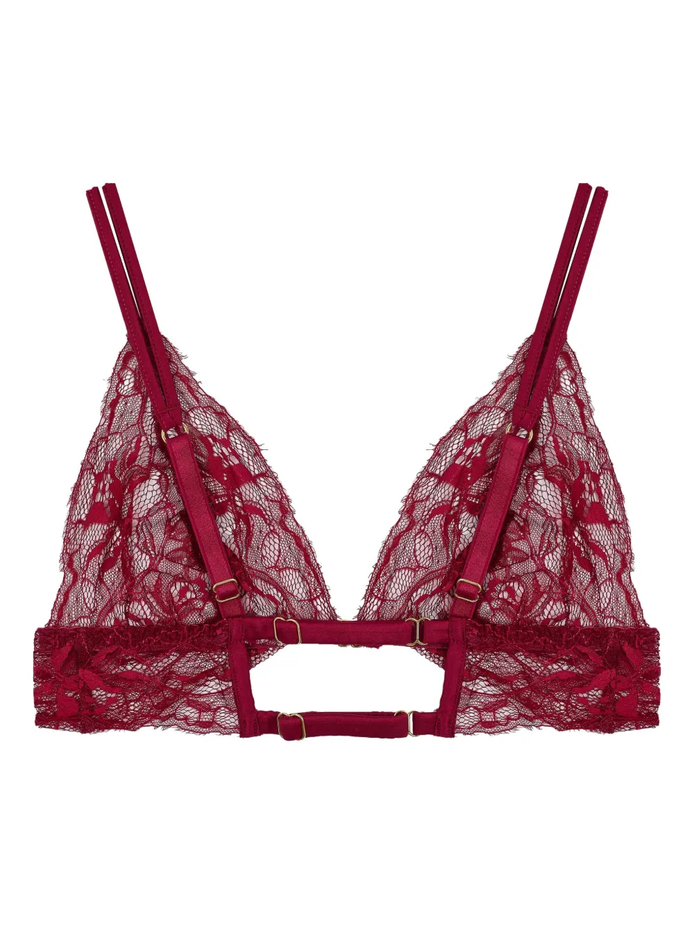 Fleur Of England Lace-trimmed Triangle Bra In Red