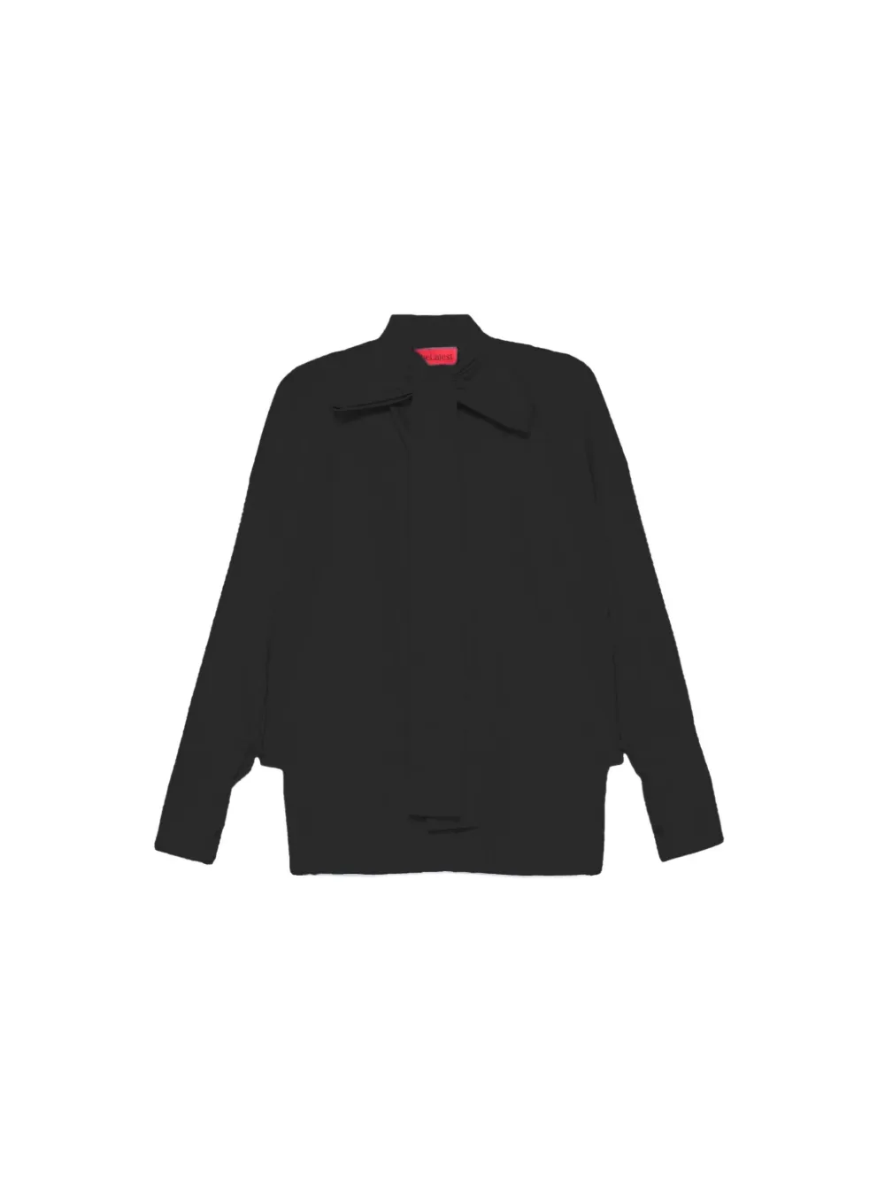 THELATEST Cecilia tie-neck shirt - Zwart