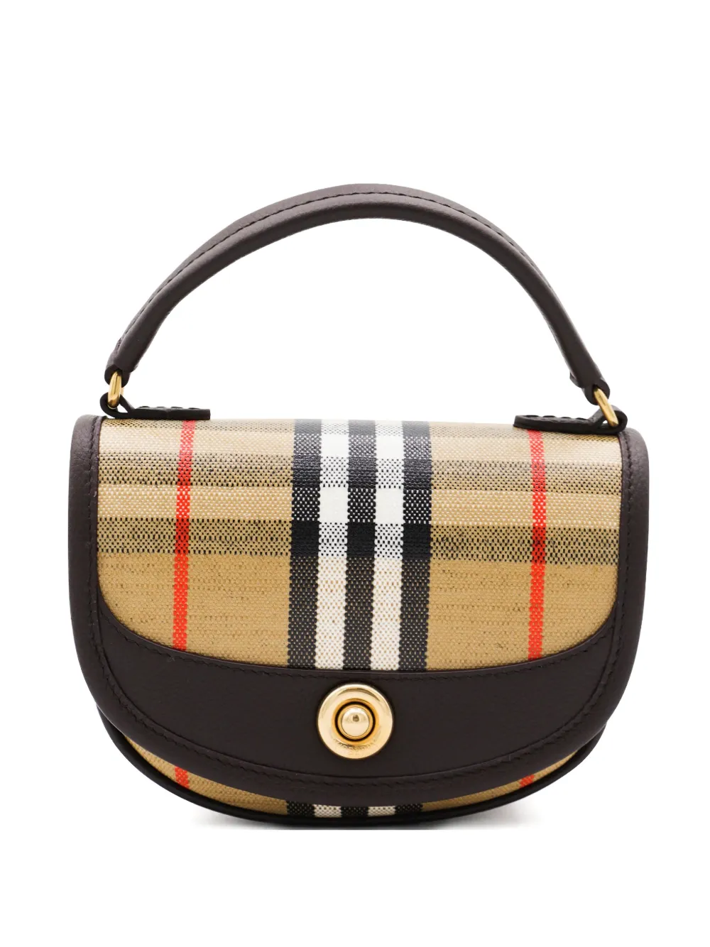 Burberry check-pattern top-handle bag Zwart