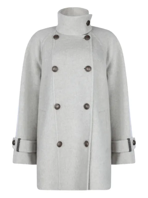 Brunello Cucinelli high-neck double-breasted coat