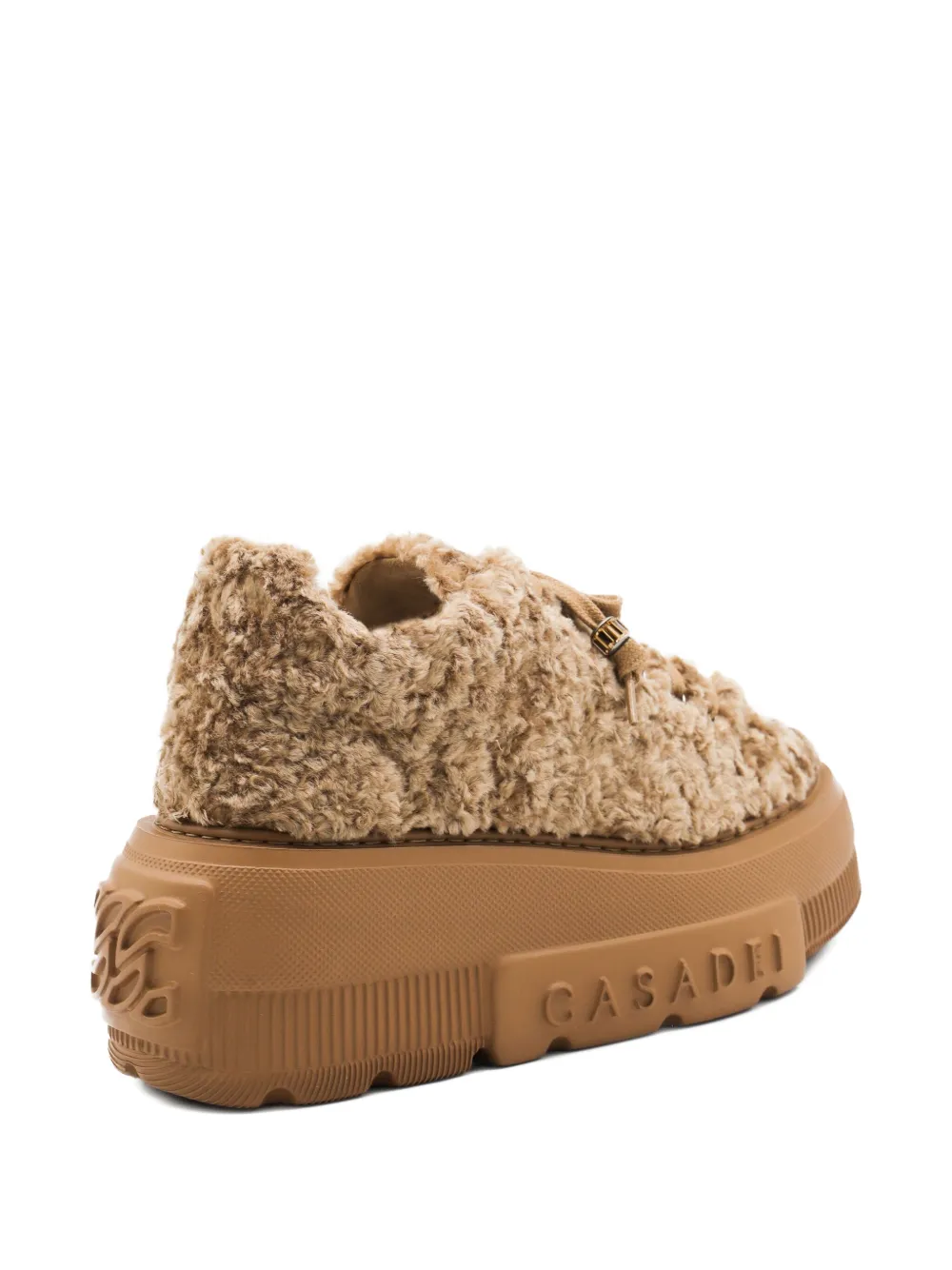Casadei platform shearling trainers Brown