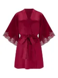 Fleur Of England lace-trimmed silk robe - Red