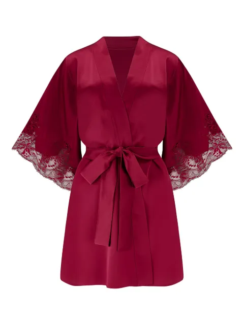 Fleur Of England lace-trimmed silk robe