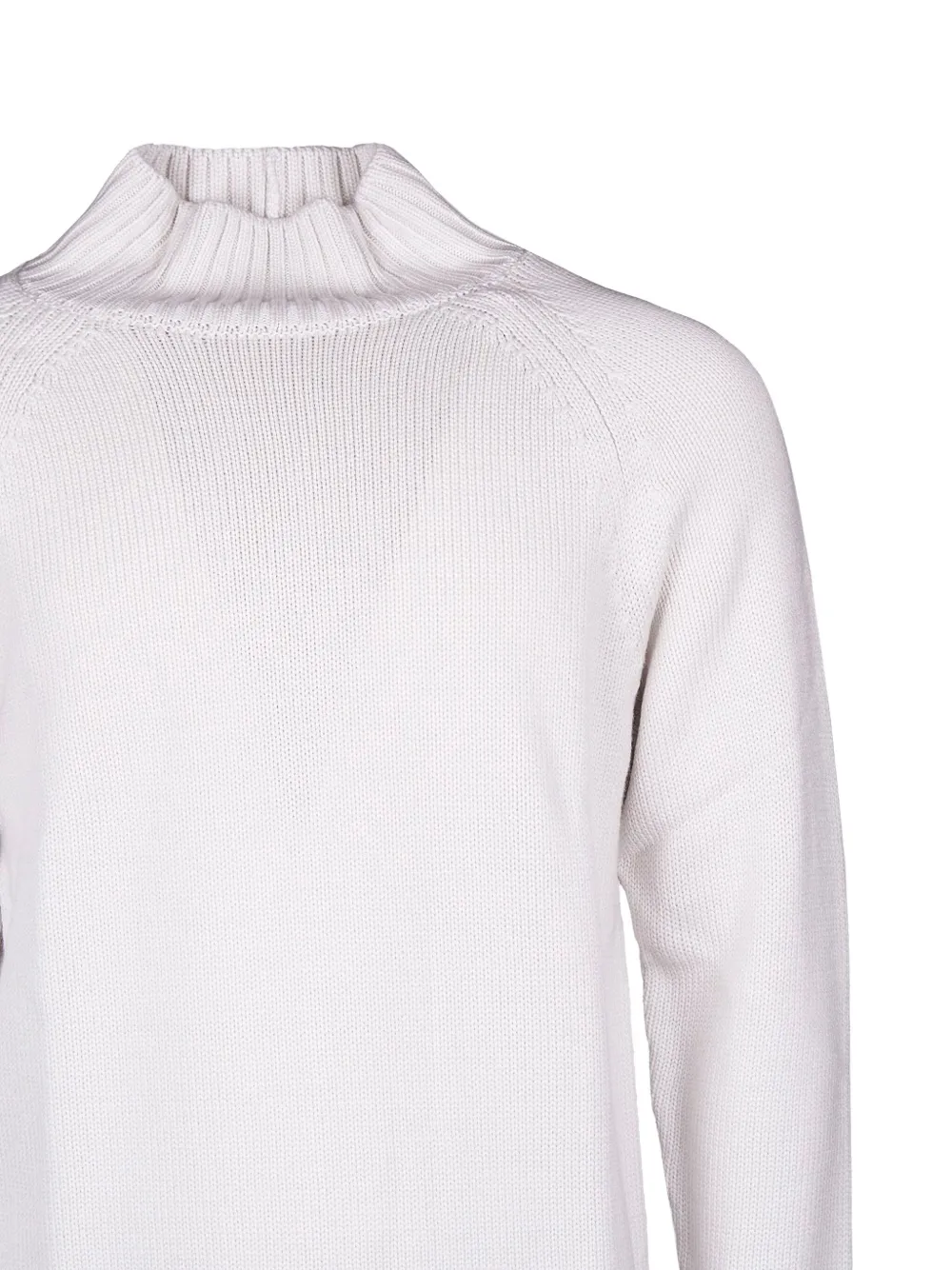 Eleventy ribbed-detail neck sweater - Wit
