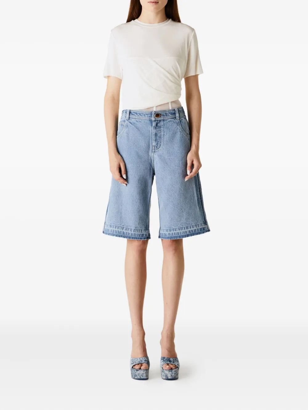 Christopher Esber Denim shorts Blauw