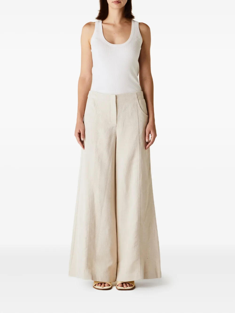 TWP linen-blended trousers - Beige