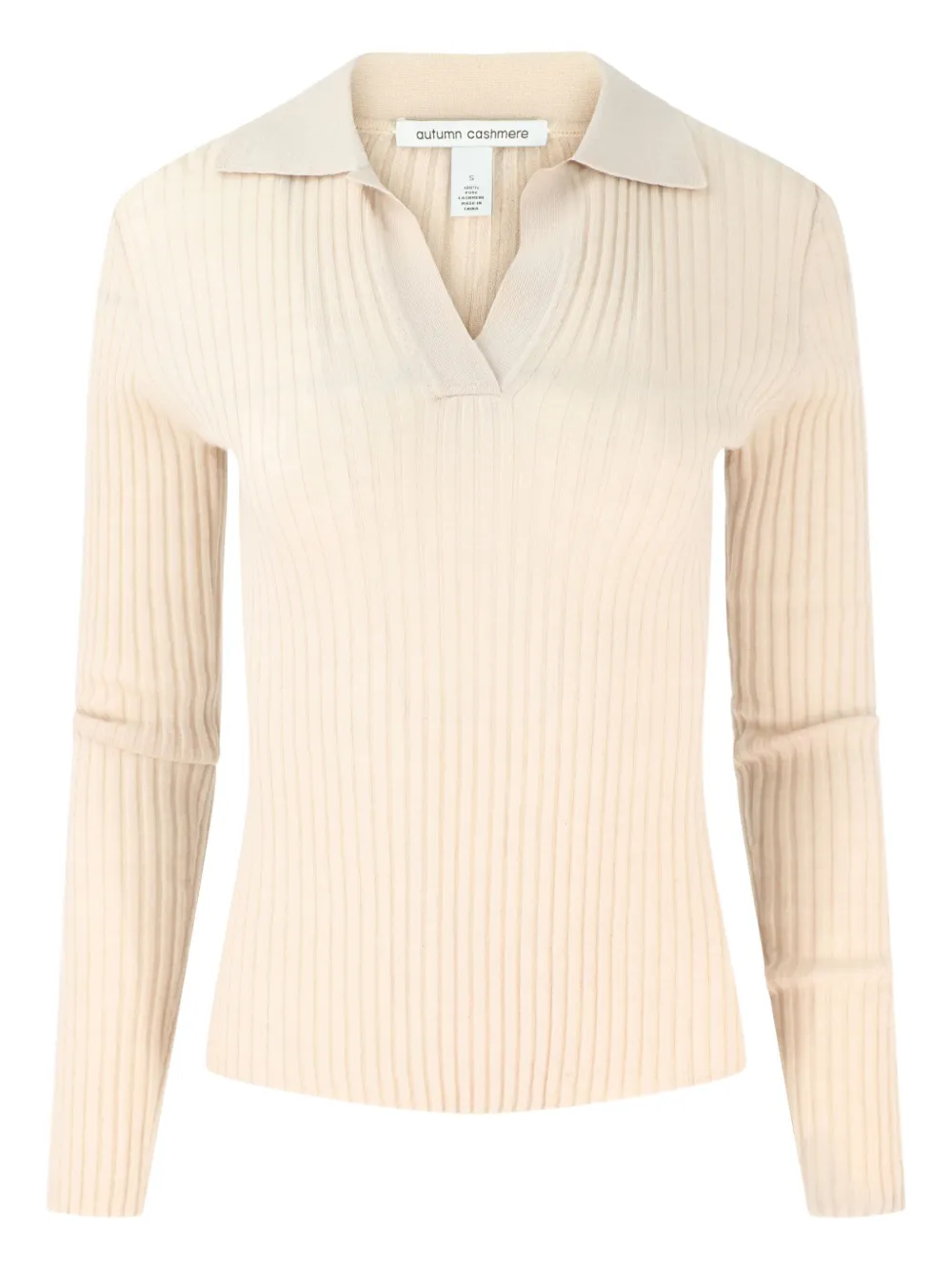 Autumn Cashmere ribbed collared sweater | Neutrals | Image 1
