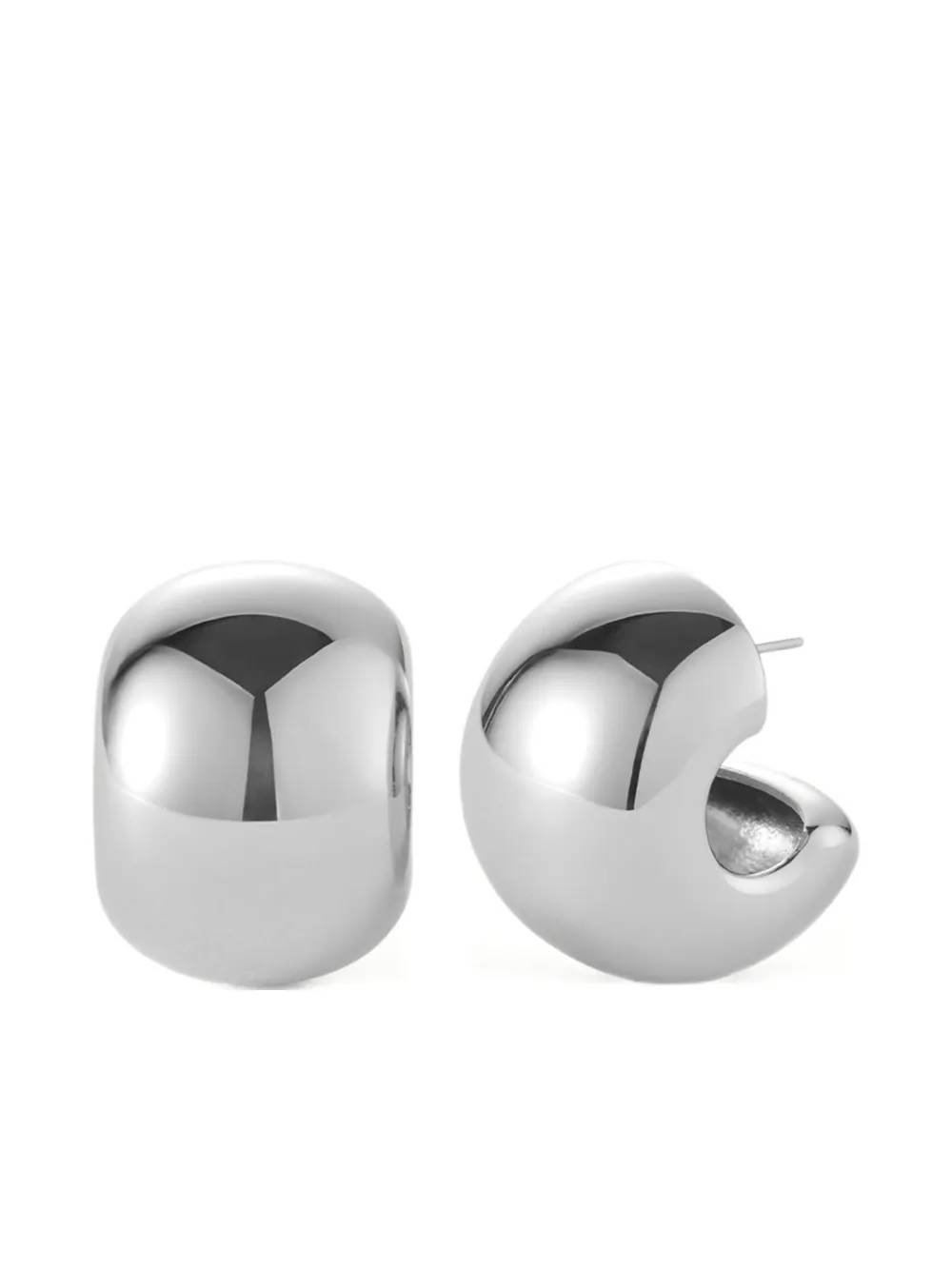 polished-finish hoop earrings